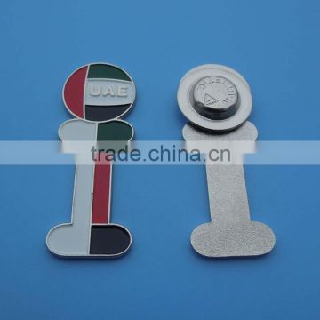 Capital Letter I silver brooch metal lapel pin for UAE
