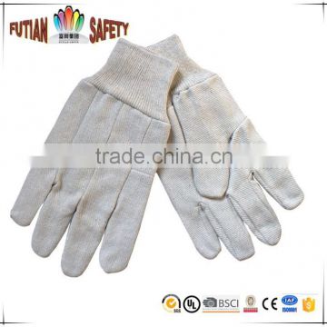 FTSAFETY white cotton canvas gloves, cotton drill work gloves