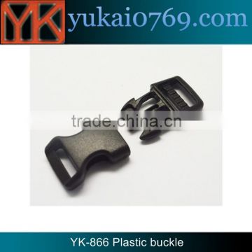 Yukai black plastic shackle buckle/side release plastic webbing buckle