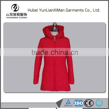 Women Red Padded Jackets with Hood
