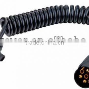 Trailer flexible black Pu or PVC spiral cable