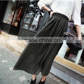 New Arrival Fashion Ladies Solid Color Chiffon long flowing Skirt OEM ODM Factory Manufacturer Guangzhou