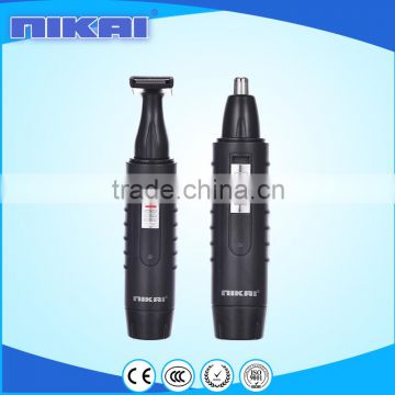 Nose ear facial hair trimmer with vortex cleaning system