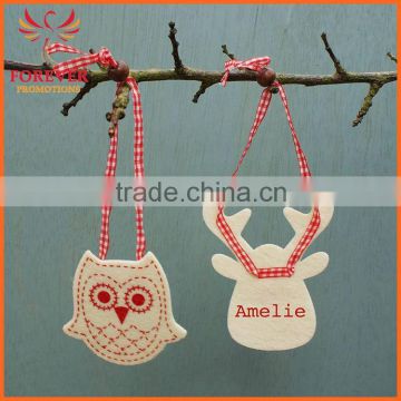 Personalized Felt Textile Owl Ornaments Hanging for christmas
