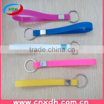 Blank customized silicone wristband key chain