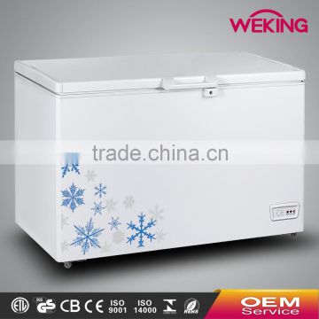 Chinese OEM Wholesale Color Painted Handle Lock Sliding Glass Door Chest Freezer CF-328(302L) with CE CB Certificate