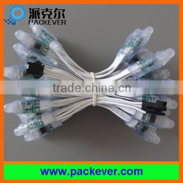 White wire ws2811/sm16703/ucs1903 RGB 12mm 5V round LED pixel string