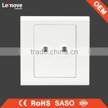 High quality frosted faceplate PC white double TV walll socket