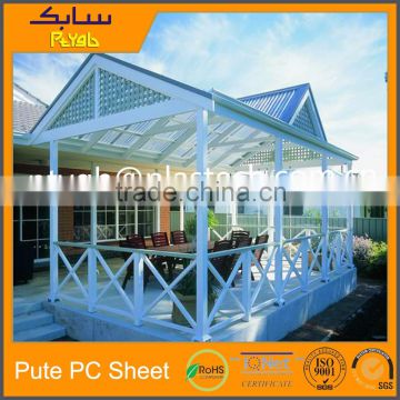 polycarbonate 6mm daylighting roof sun protection for buildings gazebo with pc board roof