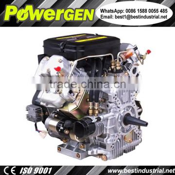 Best Price!!! POWERGEN Air Cooled Electric Start V-twin Cylinder V2 Diesel Engine 22HP