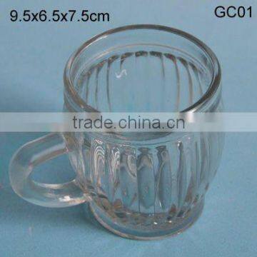 clear drinking glass cup with handle GC01