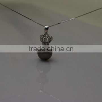 11-12mm TahitIan black pearls pendant