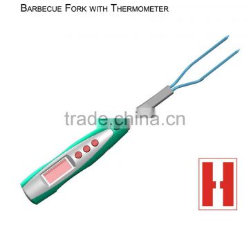 Barbecue thermometer fork