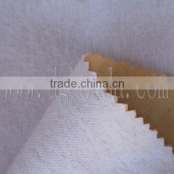 bleached 0.6mm 100% cotton fuzzing fabric with watersoluble hot melt adhesive