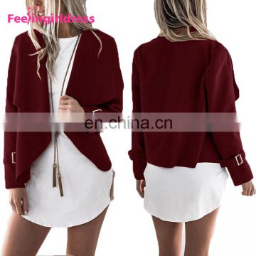 2017 Fashion Autumn And Winter Red Casual Loose Long Sleeve Sweater Cardigan Women