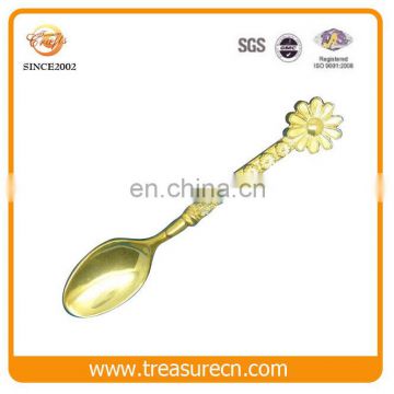 Shinny Golden Flower Metal Spoon