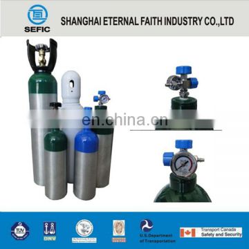 TPED/DOT/TC 1-50L High Pressure Aluminum Gas Cylinder Medical Oxygen Cylinder