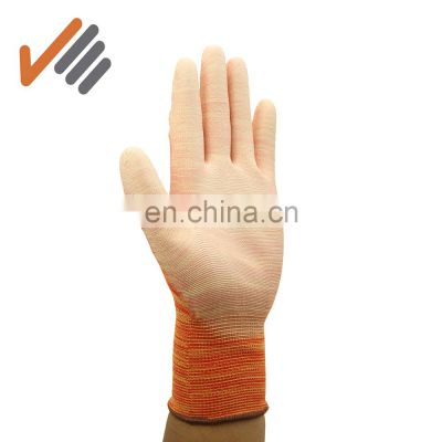 cheap safety work gloves 13G colorful PU coated gloves gardening glove