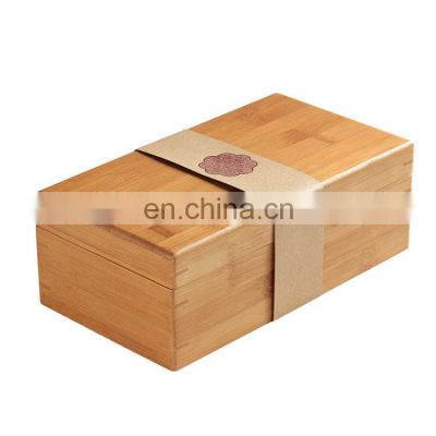 Wooden Tea Box Storage Packaging Gift Custom Pine Wood Box with Lid