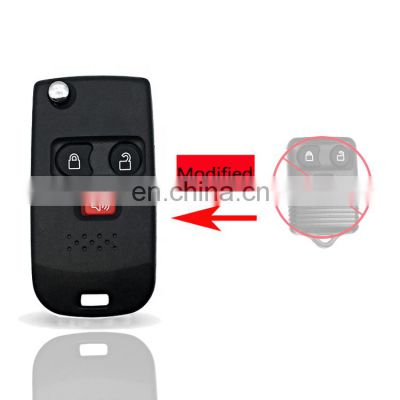Modified 3 Buttons Flip Remote Car Smart Cover Key Shell Housing Fob For Ford Ford Focus Explorer Raptor Taurus 2