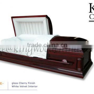 Long Life cherry solid wood casket flat pack christian coffin