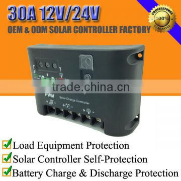 30A 12V/24V pwm solar charge controller