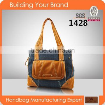 1428 Hot Selling Good workmanship Denim Bag Durable PU Jeans Handbags