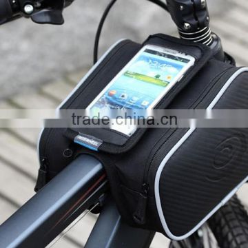 top quality waterproof outdoor cycling cell phone screen touch bike tube bag