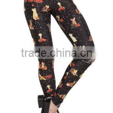 Woman Body Fitted Christmas Kittens Leggings / Tights Full Sublimated with custom design