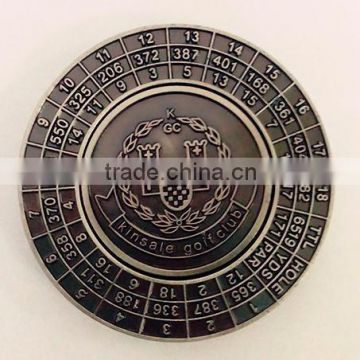 Excellent plastic poker chip metal golf poker chip for golf clubs