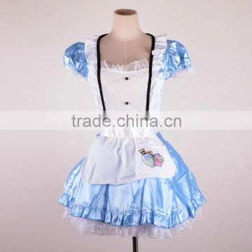 Alice In The Wonderland Women Adult Alice Cosplay Halloween Costumes Sky Blue Dress