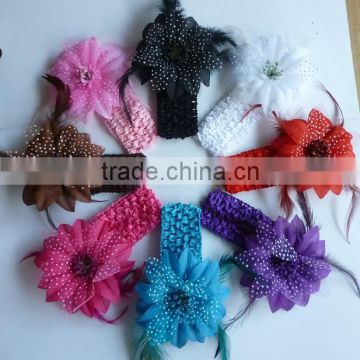 fashion feather baby headband cheap wholesale hair accessories