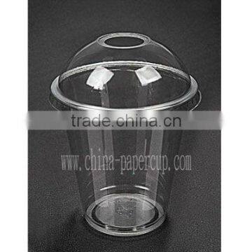 12oz PET cold drink cup with lid and straws