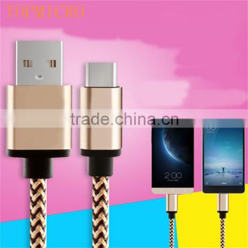 2016 Fashion Fast Charging Braided Line Type-C to USB 2.0 Data Cable