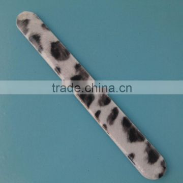 ZJC-012 17.8cm Single side suede white leopard print emery nail file