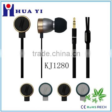 metal earbud flat cable wholesale earphone with super bass sound