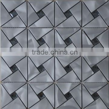 300x300mm Gray Aluminum Glass Mosaic Tiles AME3011