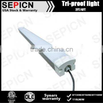 110lm/w IP65 tri-proof led light, lienar low bay. Al +PC with IP65. waterproof batten light