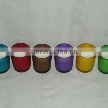 multi-color glass jar candle, scented soy candle in glass jar