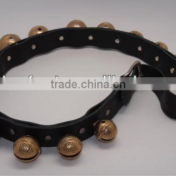sleigh bells with real leather strap as horse neck use