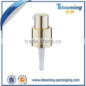 Golden metal spray pump cream pump 20/410