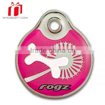 Box Guitar Logo Print Engraved Plastic Metal Tag For Dogs Red Metal Dog Tag Keychain
