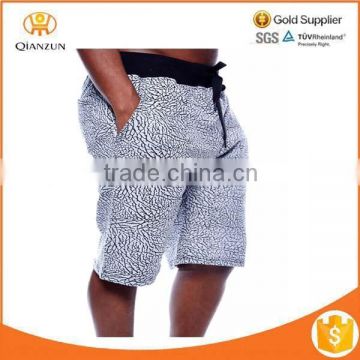 MENS BLACK CRACKLE ELEPHANT PRINT FRENCH TERRY JOGGER SHORTS