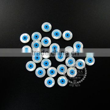 16mm blue white mother of pearl shell Turkish evil eye beads flat round loose beads for DIY earring ,ring DIY findings 3000044