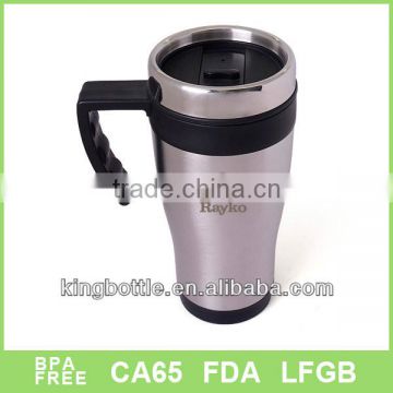 14oz double wall travel mug with handle,desk coffee mug,keep warm mug