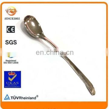 promotional zinc alloy metal blank silver long handle souvenir spoon