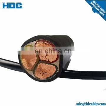 Power Cable 1/0AWG-3C TECK 90 BC 1KV XLPE INS 1 #6 GRD AIA BLK PVC JKT FT4 CSA
