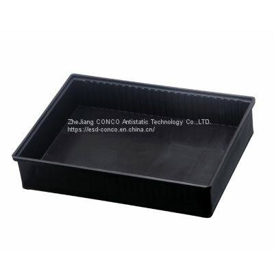 Antistatic Plastic Black Rectangular Trays ESD PCB Conducive Tray