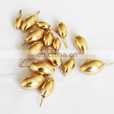 in stock fishing tackle wholesale die casting droplet shape fishing sinkers  coated Copper weight
