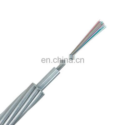 China OPGW Manufacturer 12 24 36 fibers optical fiber composite overhead ground wire fiber optic cable price